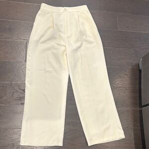 Stradivarius Cream Wide Leg Pants